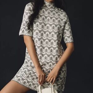 Anthropologie Maeve The Annalise Mock-Neck Chenille Sweater Mini Dress